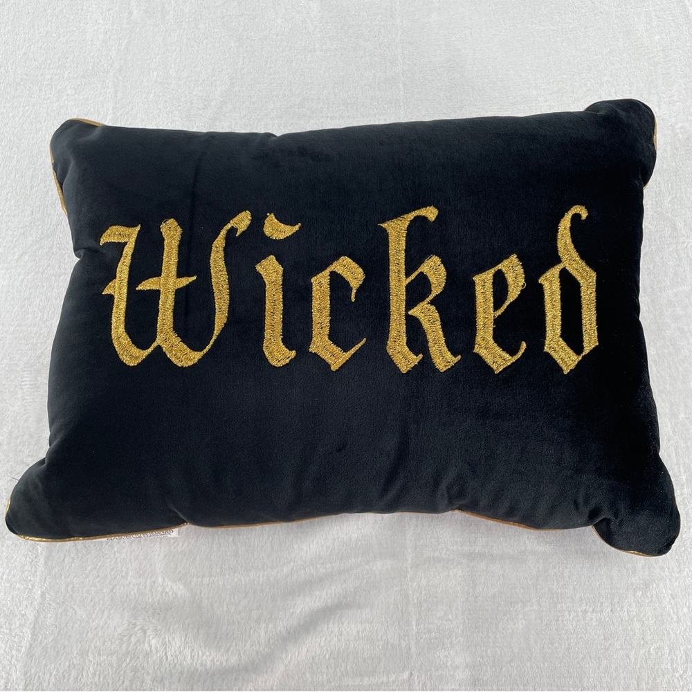 Wicked Black and Gold Decorative Pillow